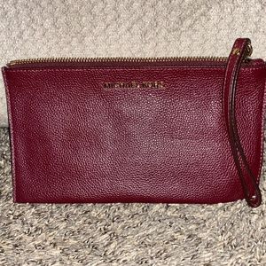 Michael Kors wristlet purse-Maroon